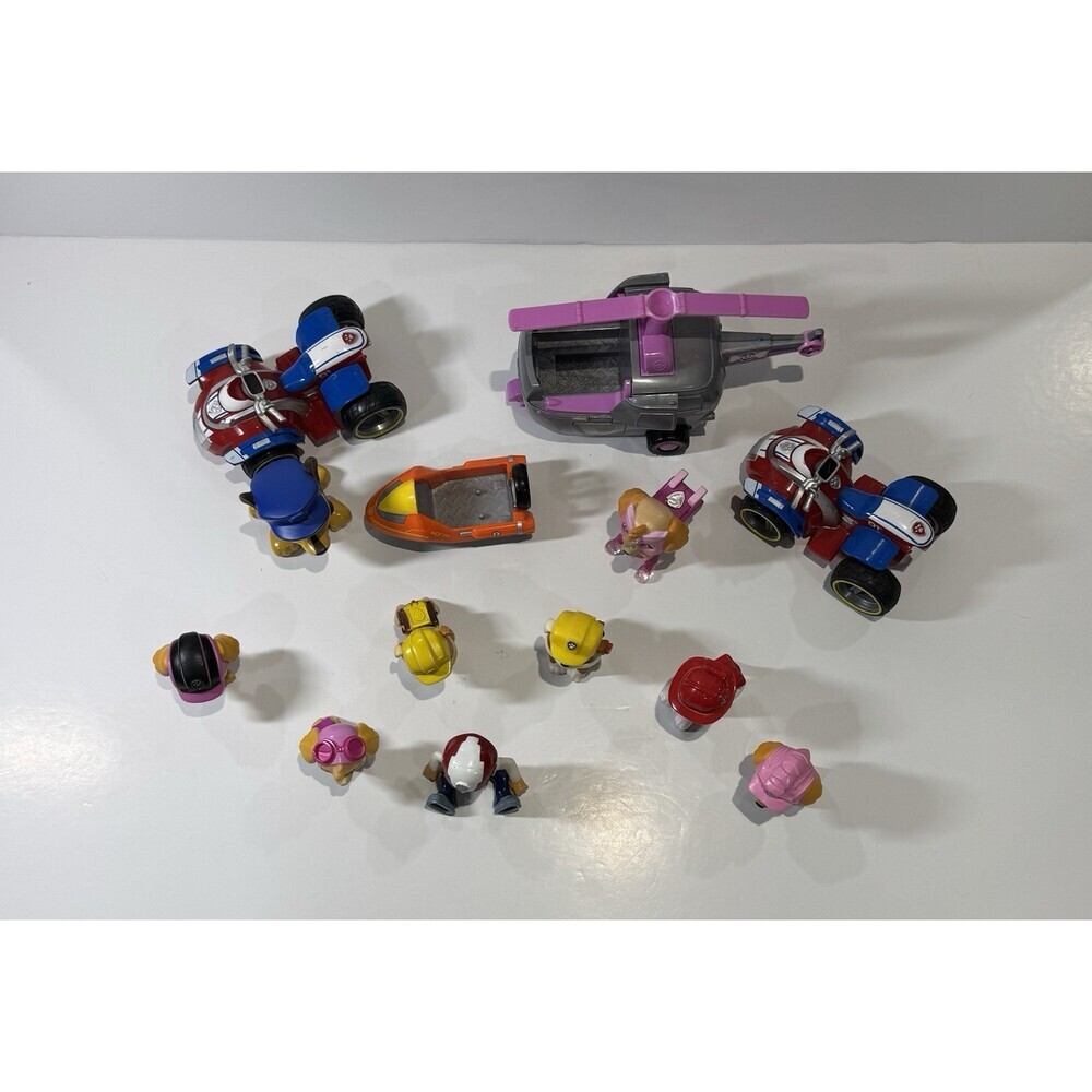 Paw Patrol Lot of 13 Figures Vehicles Toys Skye Ryder Marshall Rubble Spinmaster - Picture 7 of 8